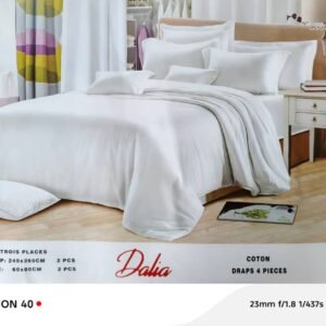 Lot de 2 draps + 2 taies 3 places – Literie confortable
