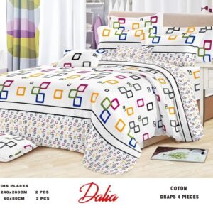 Lot de 2 draps + 2 taies 3 places – Literie confortable